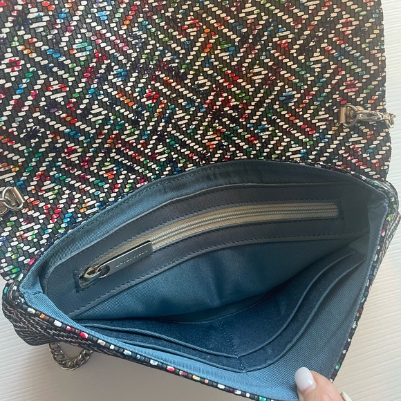 New in dust bag: Laudi Vidni Multicolored Comodo Envelope Clutch, Silver Chain - Picture 4 of 7